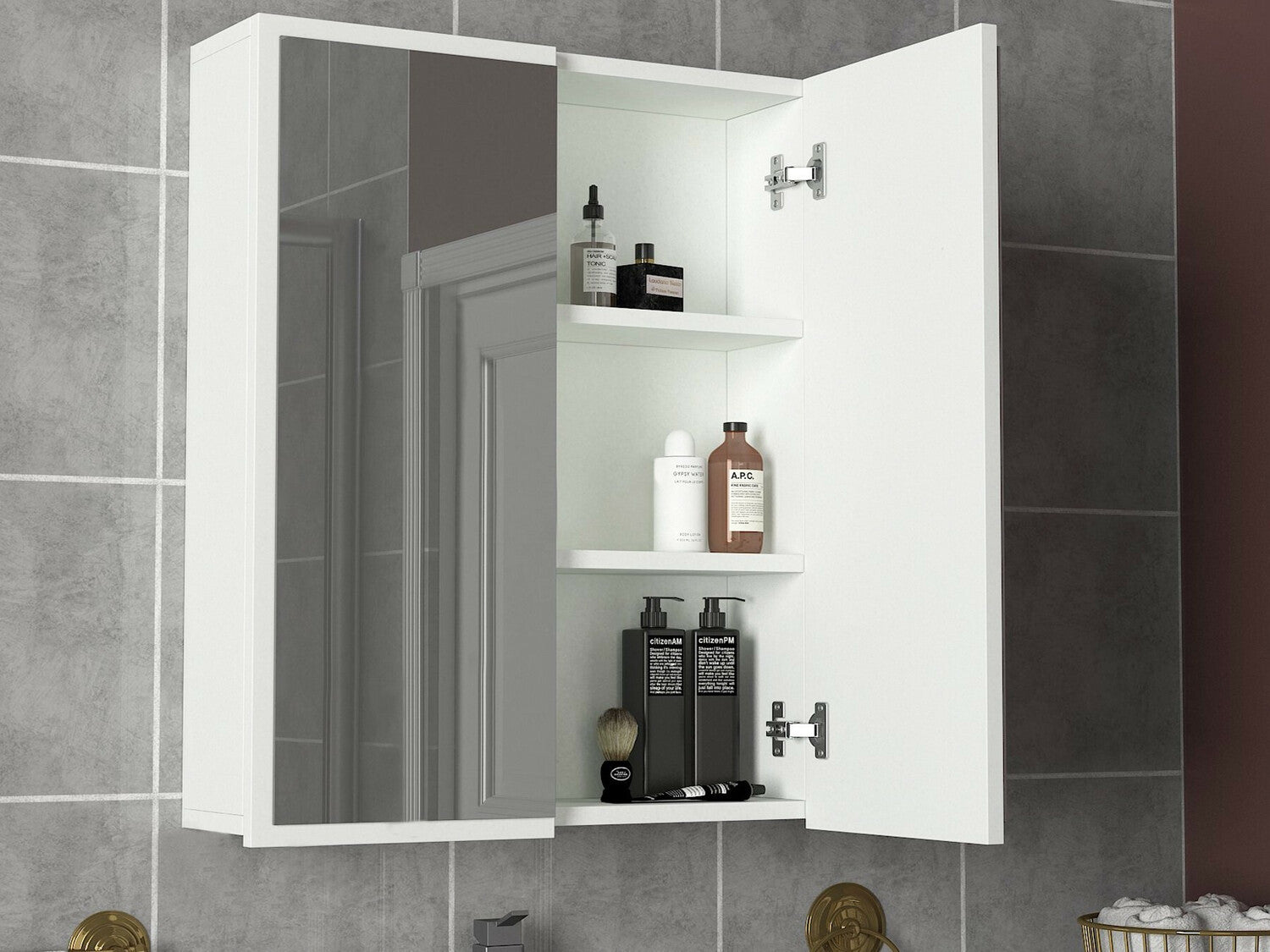 Fali fürdőszoba szekrény Kayla - White