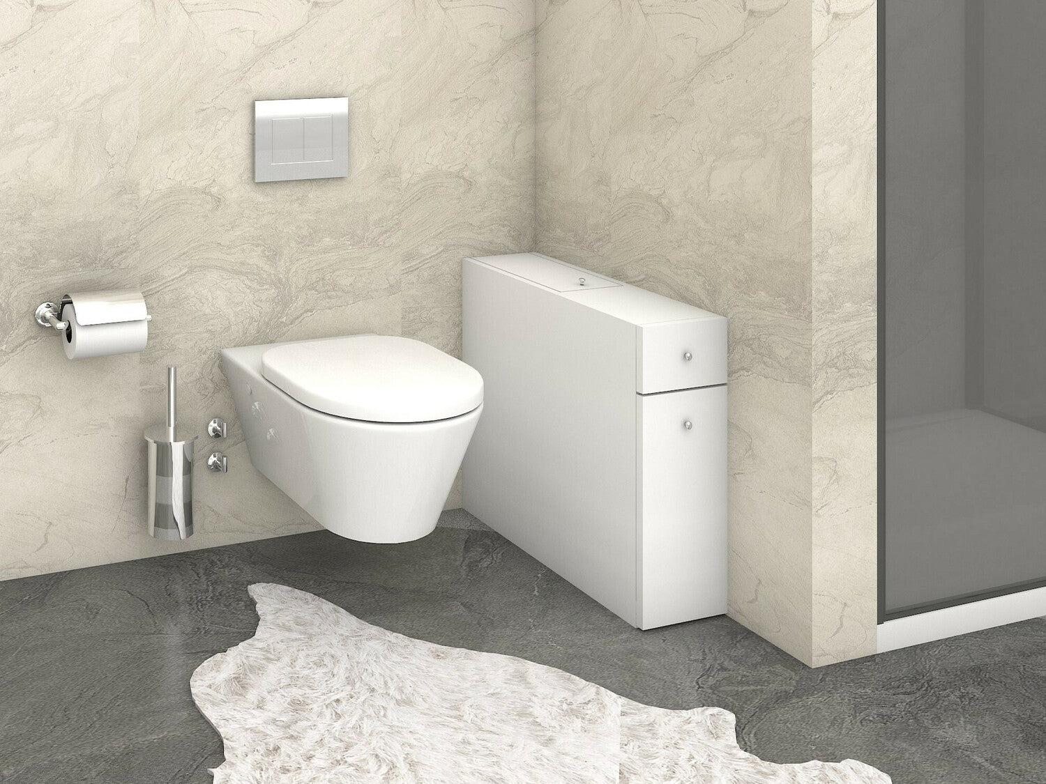 Beépített fürdőszoba szekrény Smart - White