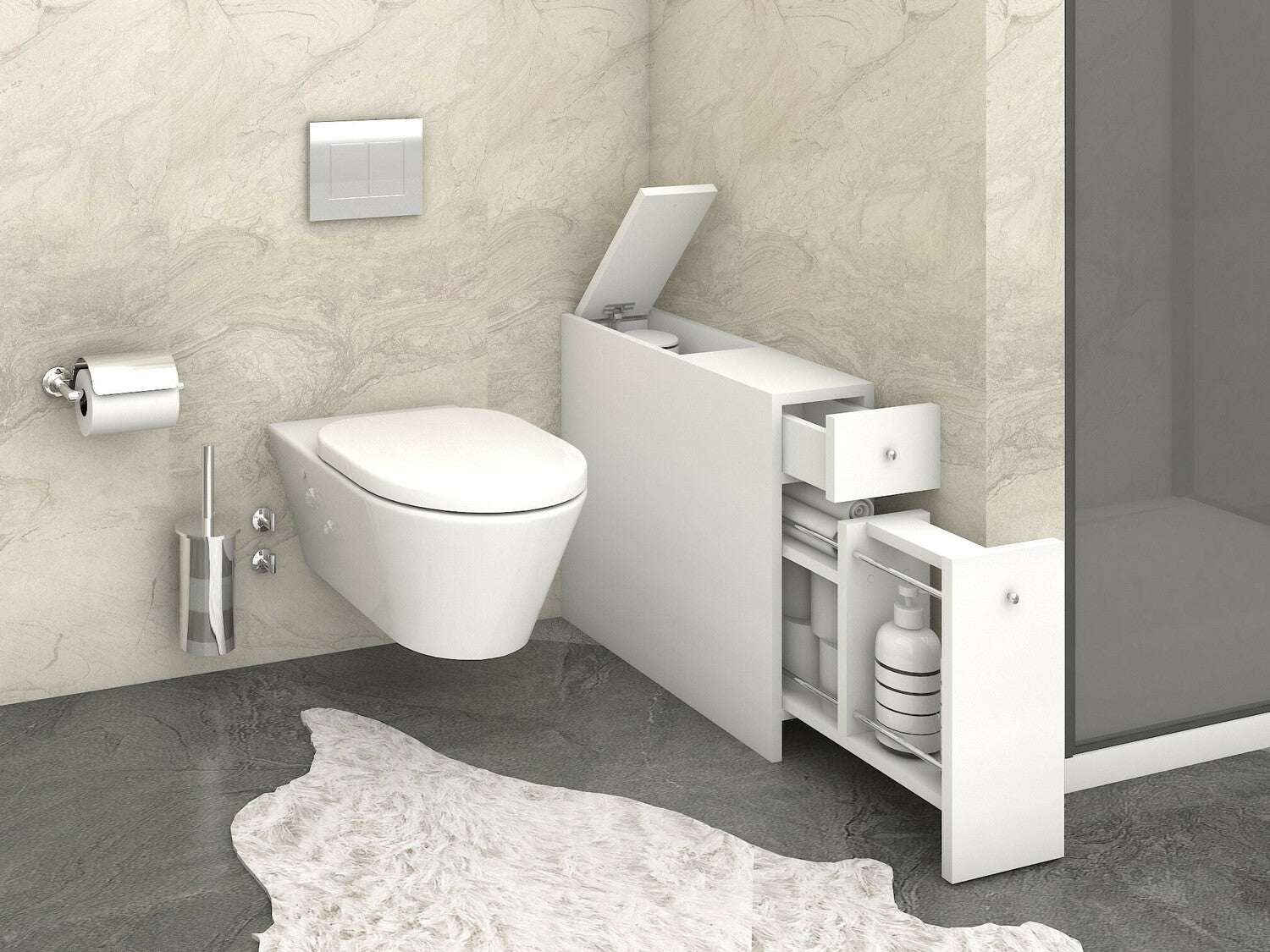 Beépített fürdőszoba szekrény Smart - White