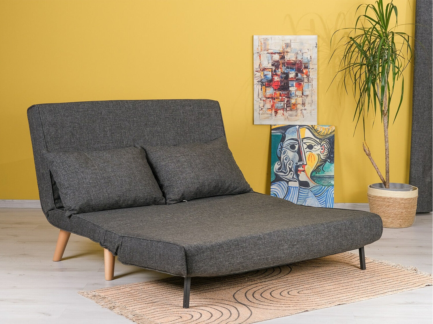 Kanapéágy Folde 2-Seater - Dark Grey Sötétszürke