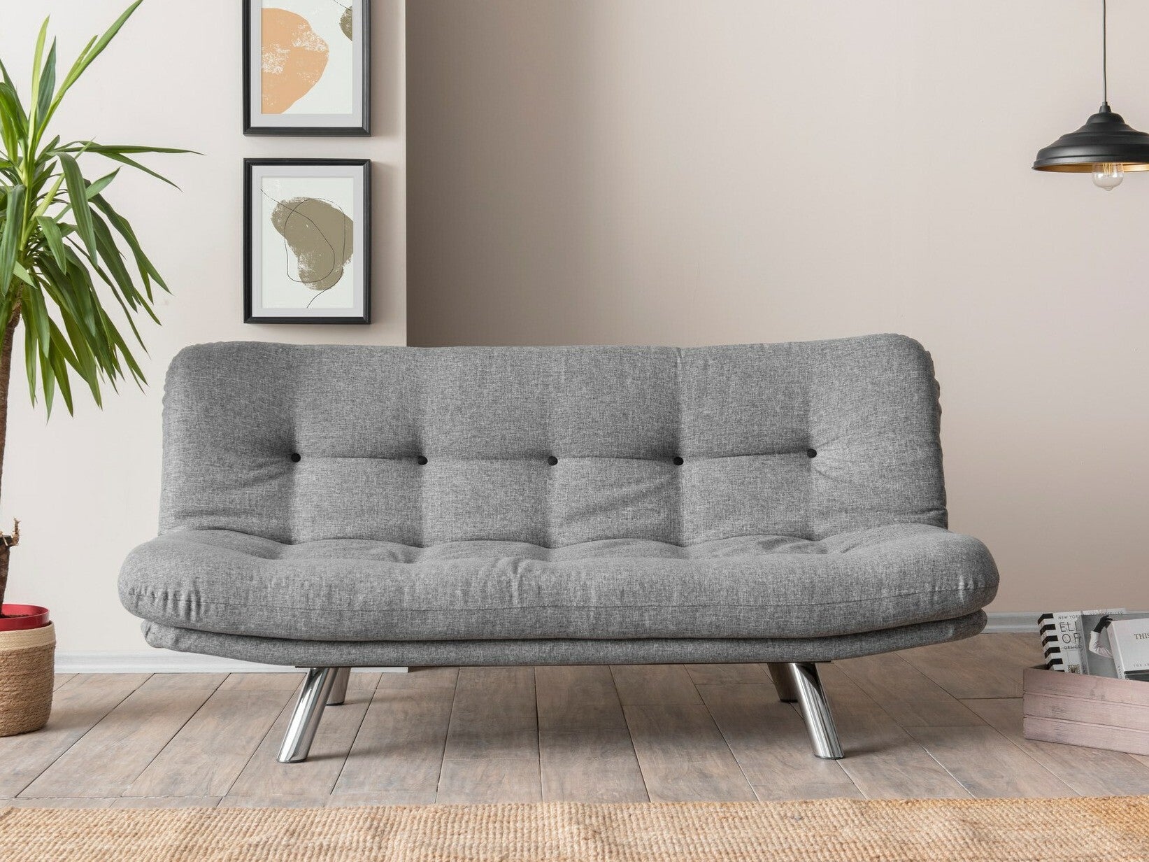 Kanapéágy Misa Small Sofabed - Light Grey Világosszürke