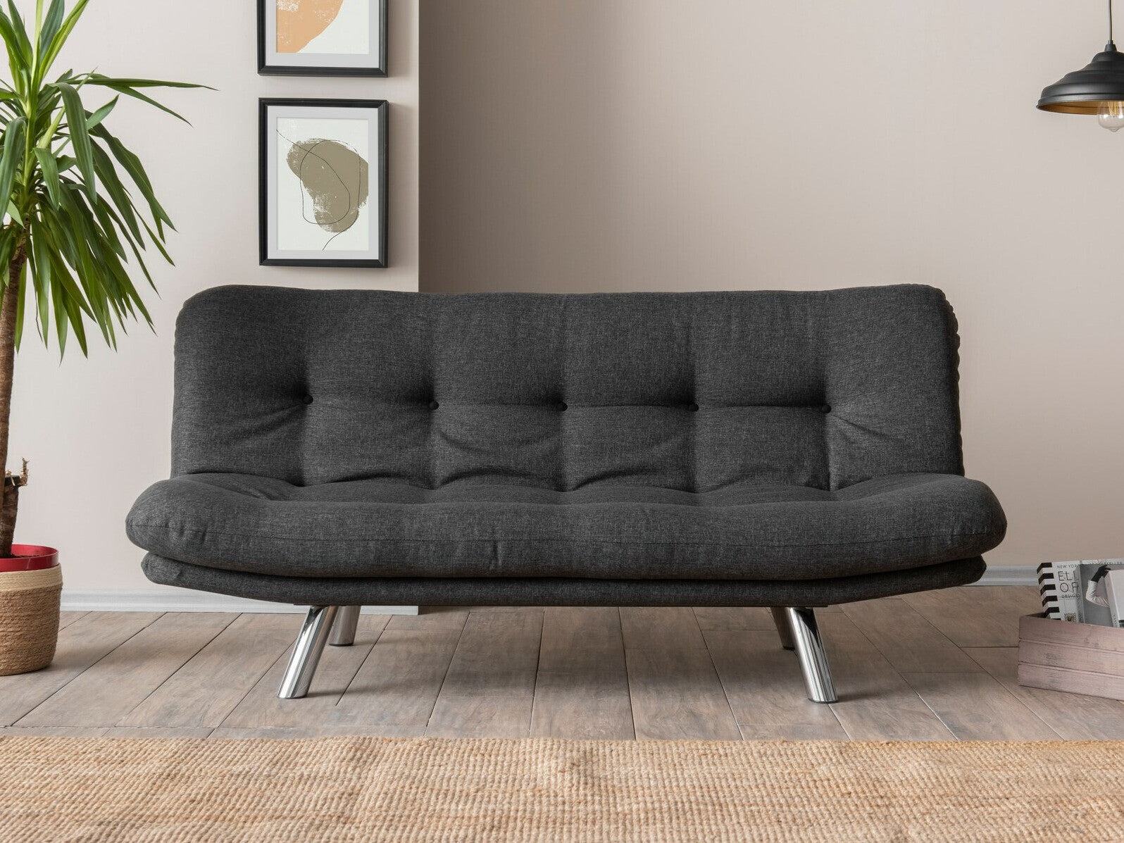 Kanapéágy Misa Small Sofabed - Dark Grey Sötétszürke