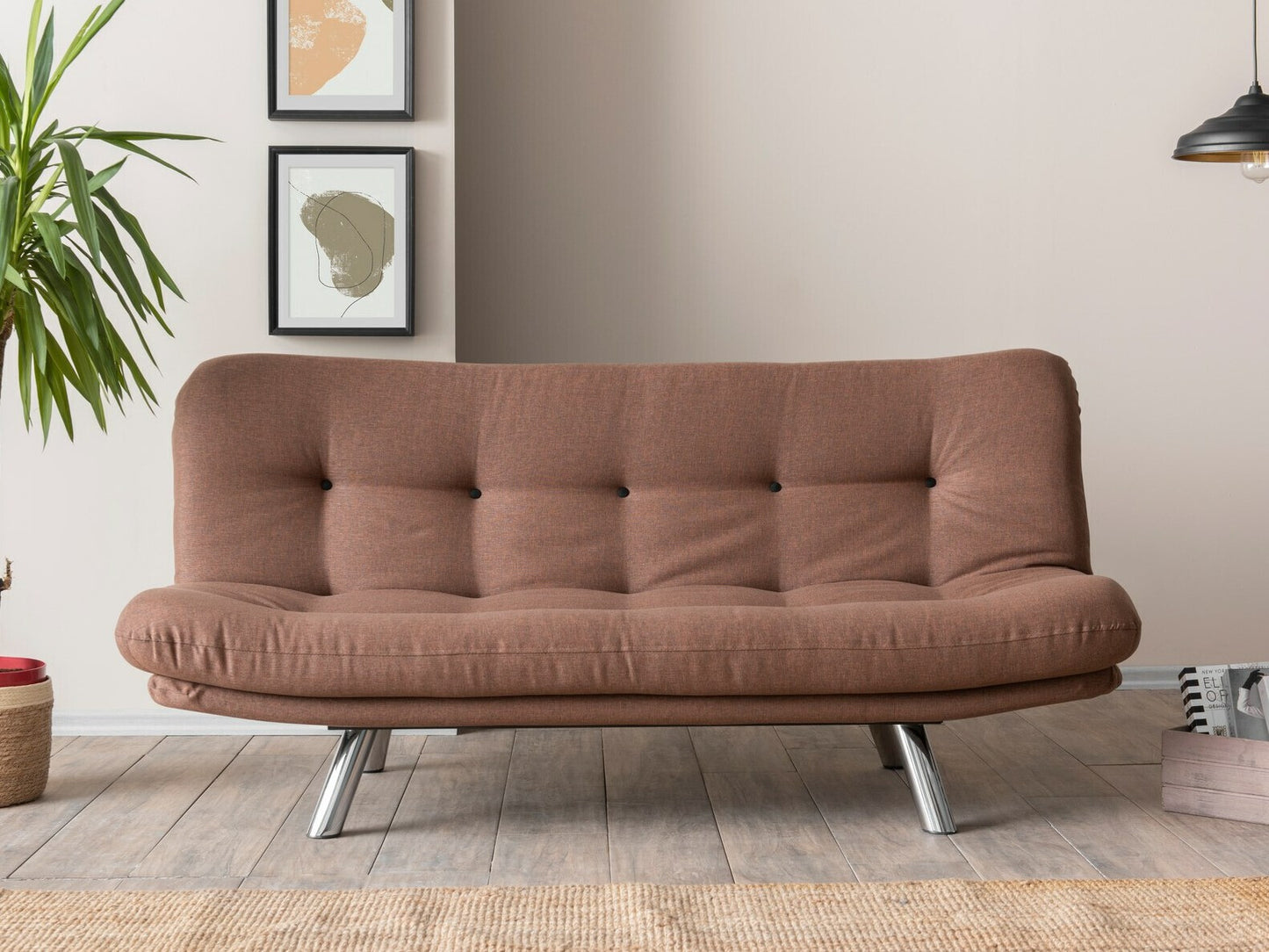 Kanapéágy Misa Small Sofabed - Light Brown Barna