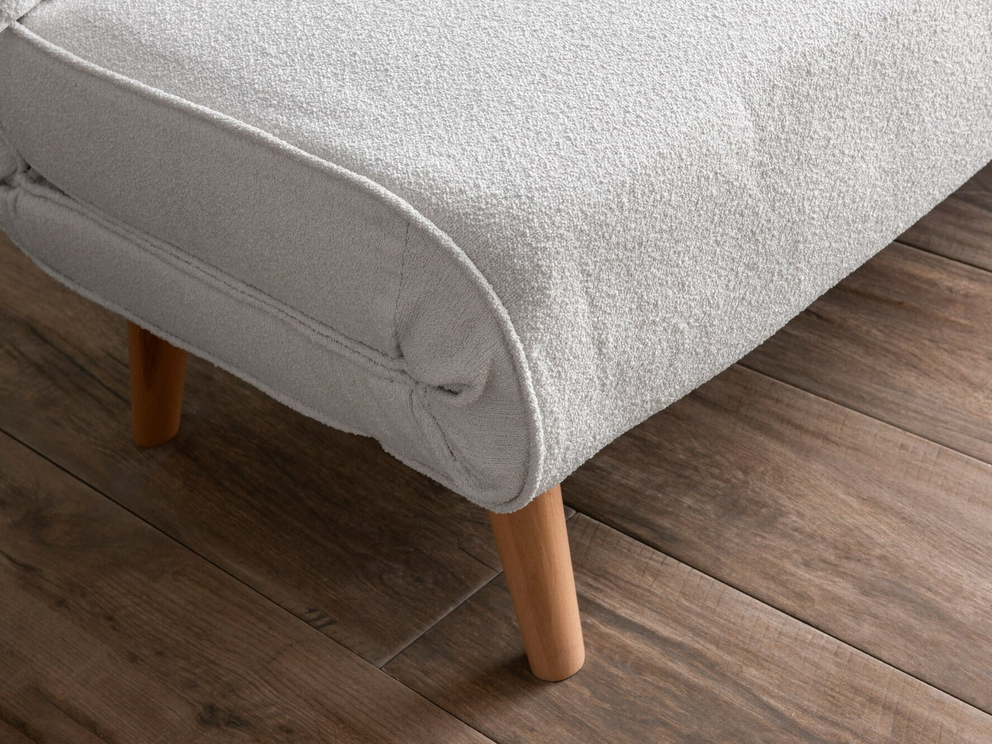 Kanapéágy Folde 2-Seater - Teddy Fabric - Cream Krém